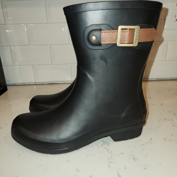 Chooka Downtown Mid Waterproof Rain Boots, Black, Women's 8 - Picture 3 of 6